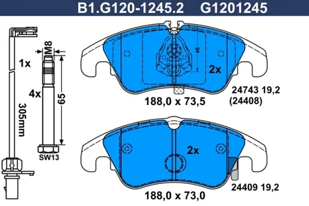GALFER B1G12012452 Колодки торм.