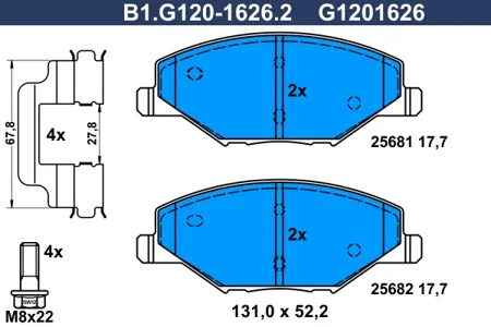 GALFER B1G12016262 Колодки торм.