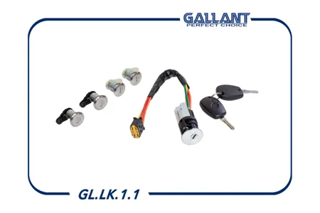 GALLANT GLLK11 Замок зажигания 806010137R GL.LK.1.1 Lada Largus 2шт.интегр. ключа +4 личинки