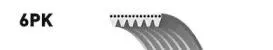 GATES 6PK1000 Ремень поликлиновой VW Mercedes Peugeot Citroen Ford