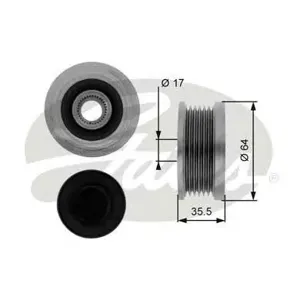 GATES OAP7073 Шкив генератора Hyundai Santa Fe Kia Sportage 2.0D-2.2D