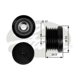 GATES OAP7090 Шкив генератора VW Golf Jetta Tiguan 1.4TSi 05->