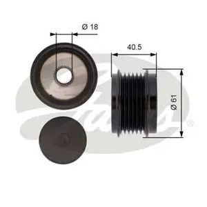 GATES OAP7103 Шкив генератора Audi A4A5 1.82.0TFSI 07>Q5 2.0TFSi 08>