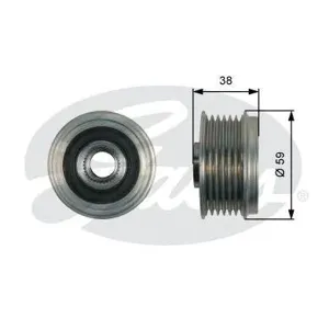 GATES OAP7168 Шкив генератора Hyundai Santa Fe 2.4 10>, Kia Sorento 2.4 09>