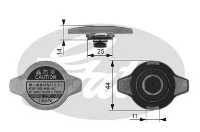 GATES RC134 Крышка радиатора 1.1БАР