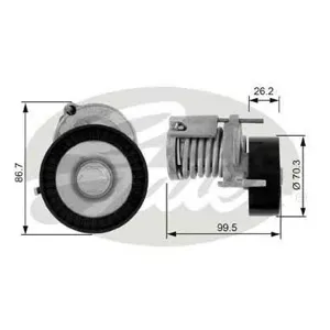 GATES T38214 Ролик натяжителя ремня Skoda Octavia 1.4 16V 96-10 Fabia II 1.4 06>