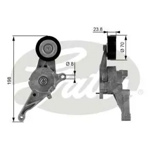 GATES T38436 Натяжитель поликлин. ремня с роликом 7808-21336