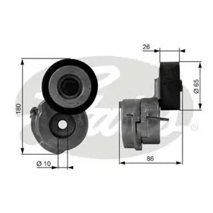 GATES T38440 Ролик натяжной Fiat Grand e Punto 1.3D 05>, Opel Agila Astra Combo Corsa 1.3CDTi 03>