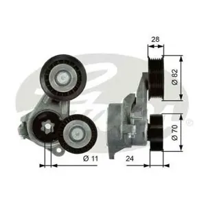GATES T39024 Натяжной ролик 7808-21424 привода вспомогательных агрегатов