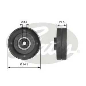 GATES T41174 Ролик обводной ремня ГРМ Audi 8090100 2.0-2.32.0TD <92