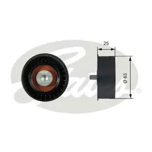 GATES T42077 Ролик обводной ГРМ d63мм Chevrolet , Opel Astra 1.61.8 94> Corsa Vectra Zafira , Saab 9-3