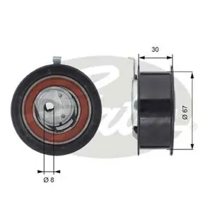 GATES T43069 Ролик натяжной ремня ГРМ Audi A4A6 1.9TDi, VW Caddy 1.7-1.9TDi 00>