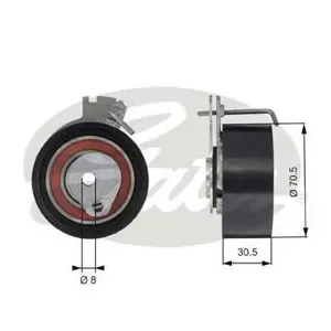 GATES T43159 Ролик натяжной ремня ГРМ Citroen C2C3C4, Peugeot 206307 1.6 16V 00>
