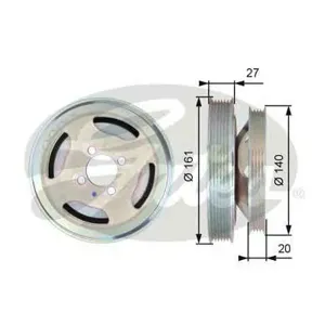 GATES TVD1075 Шкив коленвала 