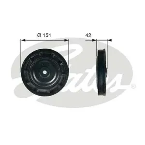 GATES TVD1116 Шкив коленвала  Opel 01- 1.9 Diesel
