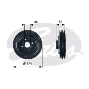 GATES TVD1124 Шкив коленвала  Mitsubishi Pajero Montero Sport Challenger K94WK99W 1996-2006