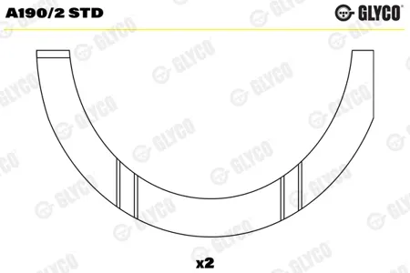 GLYCO A1902STD вкладыши AS к-кт std (2) Alfa Romeo 145146155, Fiat Brava Bravo 1.4-2.0 94>