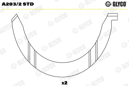 GLYCO A2032STD вкладыши AS к-кт std (2) Citroen , Peugeot , Renault , Rover, Nissan Micra 1.0-1.5D 81>