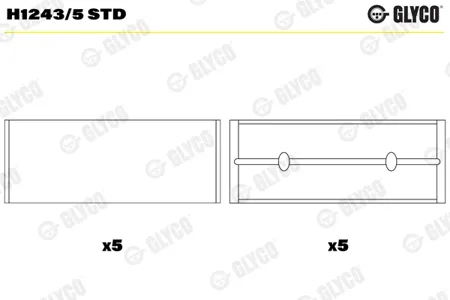 GLYCO H12435STD Вкладыши коренные комплект