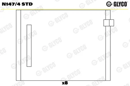 GLYCO N1474STD Вклад.распредвала комплект std [4 пары]