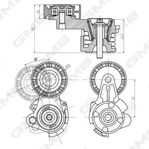 GMB GAT20280 Натяжитель приводного ремня BMW 1356x3x5z4 n52n53 03