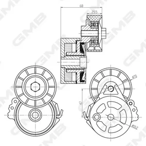 GMB GAT20770 Натяжитель приводного ремня Citroen Jumper 02- Suzuki Grand Vitara 2.0D 05- Peugeot Boxer 02