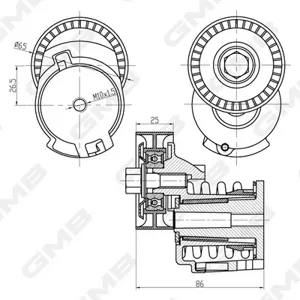 GMB GAT20970 Натяжитель приводного ремня Audi A3 Seat Skoda Fabia Octavia VW Polo 1,41,6 03