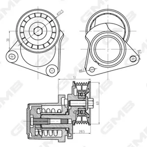 GMB GAT32380 Натяжитель приводного ремня Ford Mondeo iii Mazda 36 2,3 02