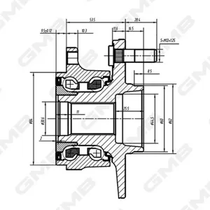GMB GH33180M Ступица с подшипником +ABS, Suzuki Grand Vitara II 05- AWD.
