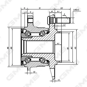 GMB GH34940 Ступица с подшип. в сборе Hyundai Kia Sportage (QL) 4WD Tucson IX35 [D3]