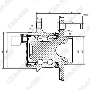 GMB GH34950A Ступица с подшипником Ford Focus III 11- задняя