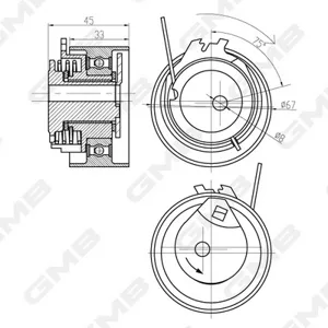 GMB GTB0370 Натяжной ролик ременя ГРМ