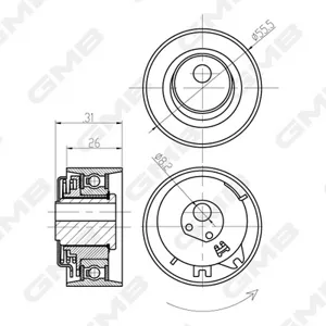 GMB GTB0480 Ролик натяжителя ремня Fiat