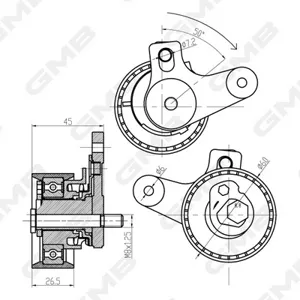 GMB GTB1110 Натяжной ролик ремня ГРМ Chevrolet Captiva Opel Antara 2.0d