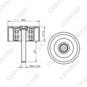 GMB GTC0220 Ролик ремня ГРМ Opel Astra H 1.61.8 04- Z16XERZ18XER