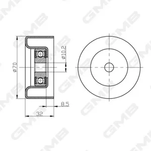 GMB GTC0410 Ролик ремня приводного обводной