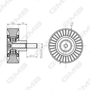 GMB GTC0440 Обводной ролик приводного ремня Audi a4a5a6a7a8q7vw Touareg 2,4-3,2