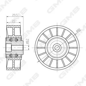 GMB GTC0560 Натяжной ролик приводного ремня Mercedes SsangYong musso Rexton 2,9d