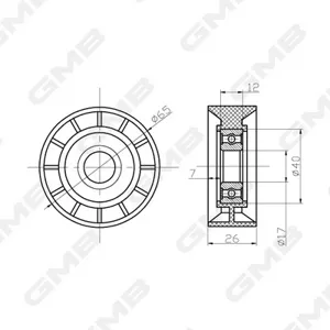 GMB GTC0990 Ролик ремня приводного Mercedes W204W205W212 12- натяжной