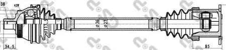 GSP 203058 Привод в сборе пер.прав. Audi A4 (8E2, B6) 09.01-12.04