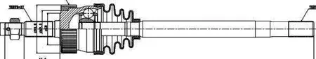 GSP 216003 Привод в сборе Jeep Grand Cherokee 2.5-4.0 88- лев. (ABS)