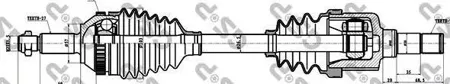 GSP 218002 Привод в сборе Ford Mondeo I, II ('-00) c ABS, левый