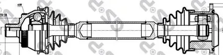 GSP 261019 Привод в сборе Audi A4VW Passat 1.9TD-2.8 97-00 прав. (ABS)