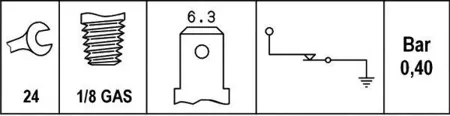 HELLA 6ZF007392001 датчик давл.масла Mazda 626 1.8i-2.5i <97 Xedos 2.0i <96, Toyota Corolla 1.3-1.6 <92