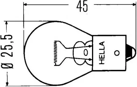 HELLA 8GA002073241 Лампа накаливания указателя поворот. и стоп-сигналов21W 24V BA15s Omn Mercedes ,MAN, Daf ,KR
