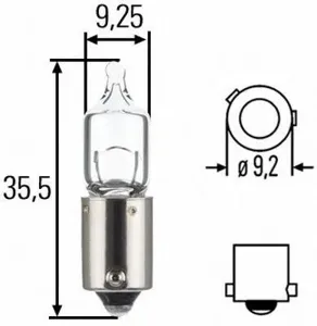 HELLA 8GH007643121 Лампа (H6W) 12V 6W BAX9s галогенная для стояночных огней и поворотников