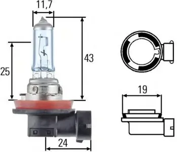 HELLA 8GH008356121 Лампа (H8) 35W 12V PGJ19-1 галогенная стандарт