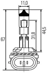 HELLA 8GH008991031 Лампа галогеновая H27W2 PGJ13 27W