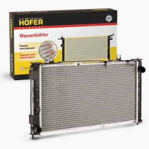 HOFER HF708437 Радиатор охлаждения ВАЗ 2190, Datsun МКПП паяный АС
