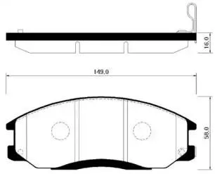 HSB HP0014 Колодки дискового тормоза Hyundai Santa Fe -05 2.02.42.7. Trajet 99- Equus 3.0, 3.5 15 99~02